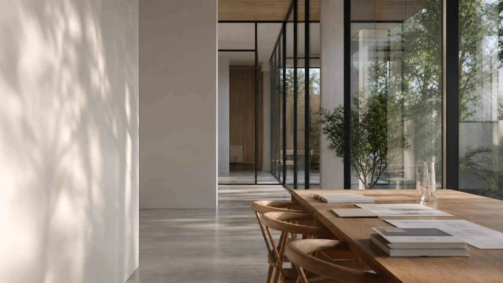 Interior contemporâneo com luz natural